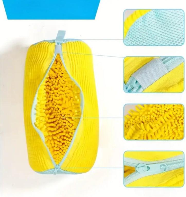 Мішок-сумка для прання білизни та взуття BauTech універсальний 39x19 см Жовтий (2104618713) - фото 7