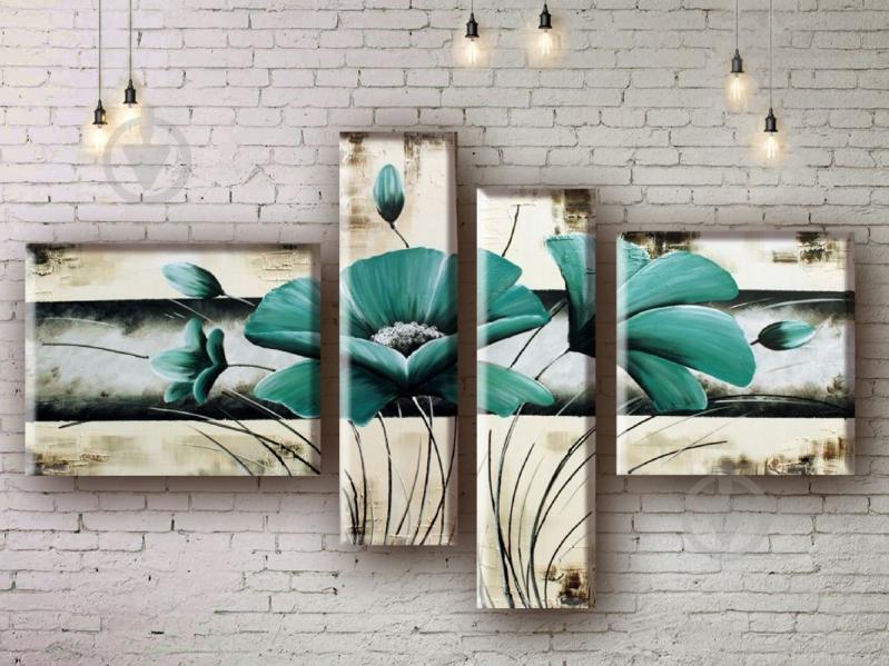 Модульная картина акрилом цветы ArtStar MHM17_4_007 размер 80 х 130 см