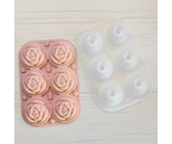 Форма для льда Роза силиконовая Розовый (1101) - фото 1