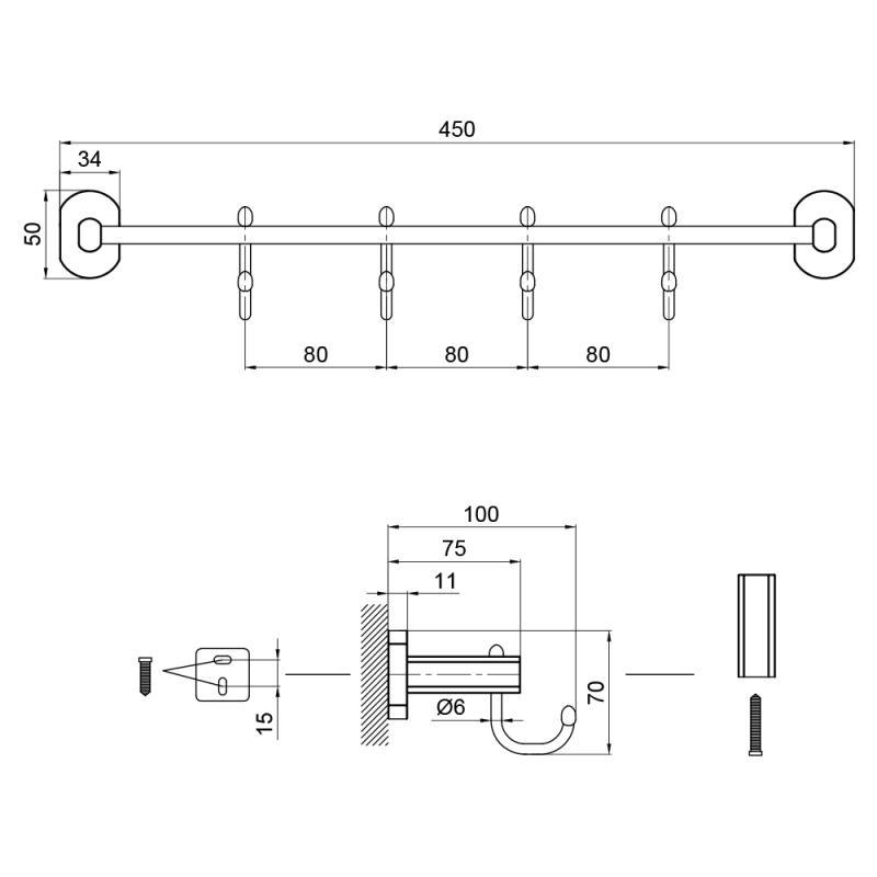 Гачок Qtap Liberty ANT 1154-4 - фото 2