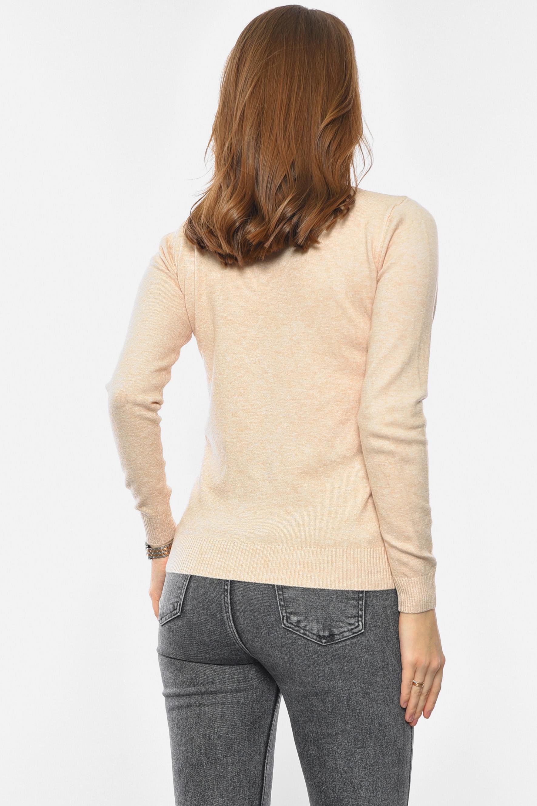 Гольф женский однотонный M-L Бежевый (192735) - фото 3 Гольф женский однотонный M-L Бежевый (192735) - фото 3