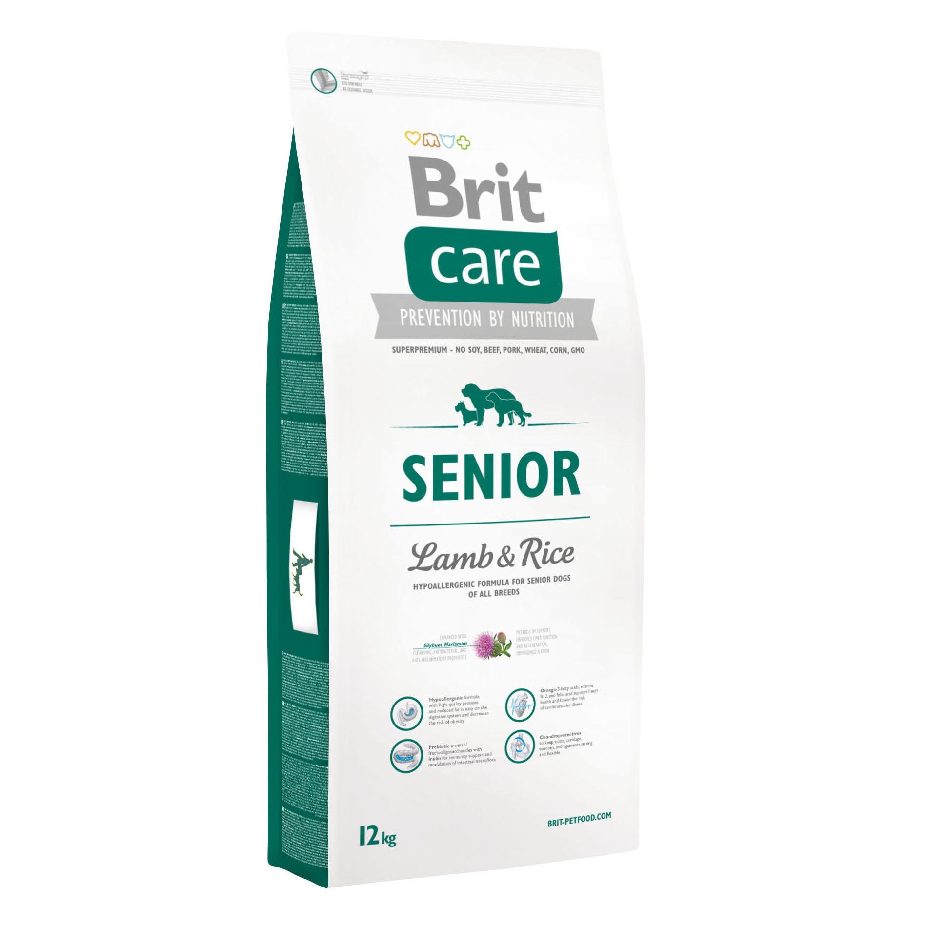 Корм сухой Brit Care Senior All Breed Lamb&Rice для пожилых собак всех пород 12 кг (8595602510009)