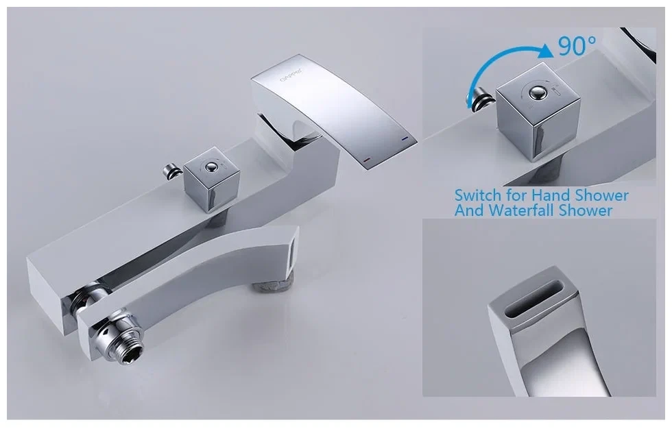 Душевая система Gappo G07 G2407-8 излив-переключатель на лейку Белый/Хром - фото 6