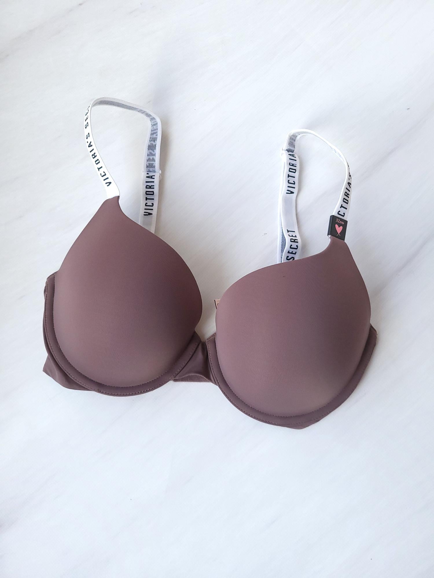 Бюстгалтер кружевной Victoria's Secret с пуш-апом 70E Кофейный (А-332 32DD)