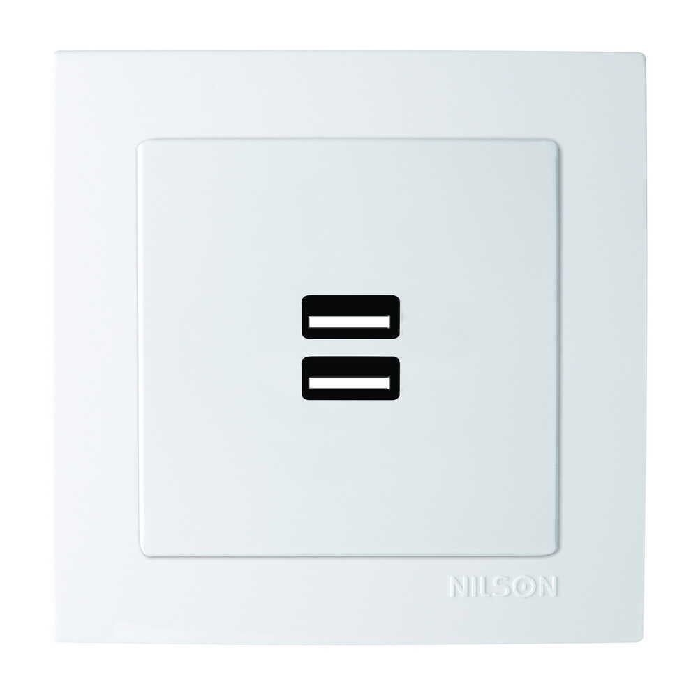 Розетка Nilson Touran подвійна USB Білий (24111081)