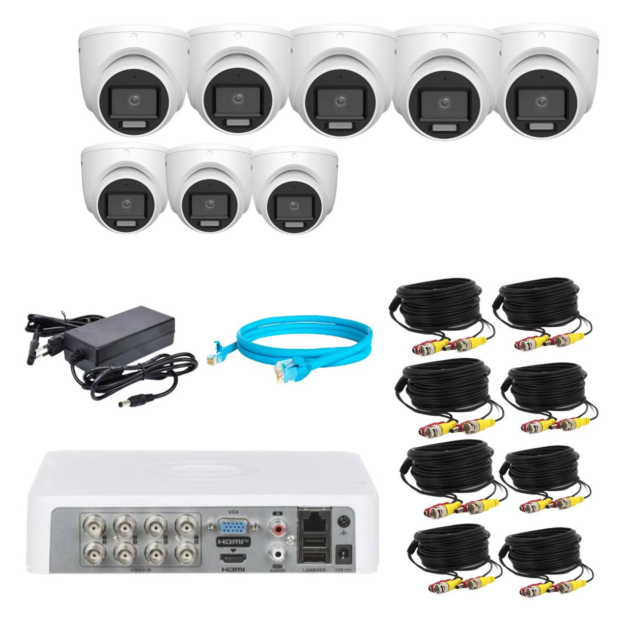 Комплект відеонагляду Hikvision 2Mp-THD-Hybrid-Acusense DS-2CE76D0T-LMFS на 8 камер (24185148)