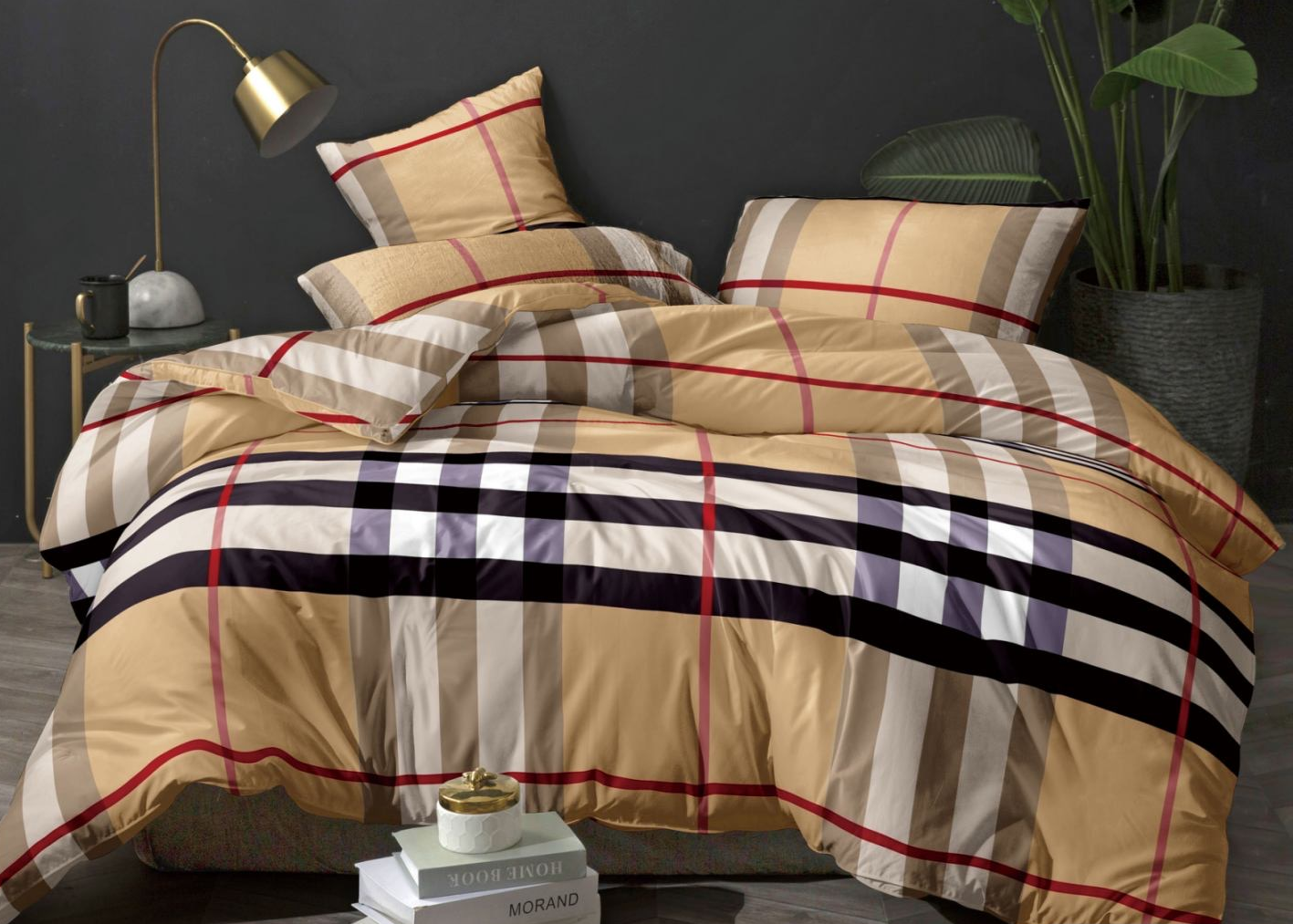 Комплект постельного белья Lines on Beige двуспальный полиэстер 180х220 см (T75-1406BL/2.0)