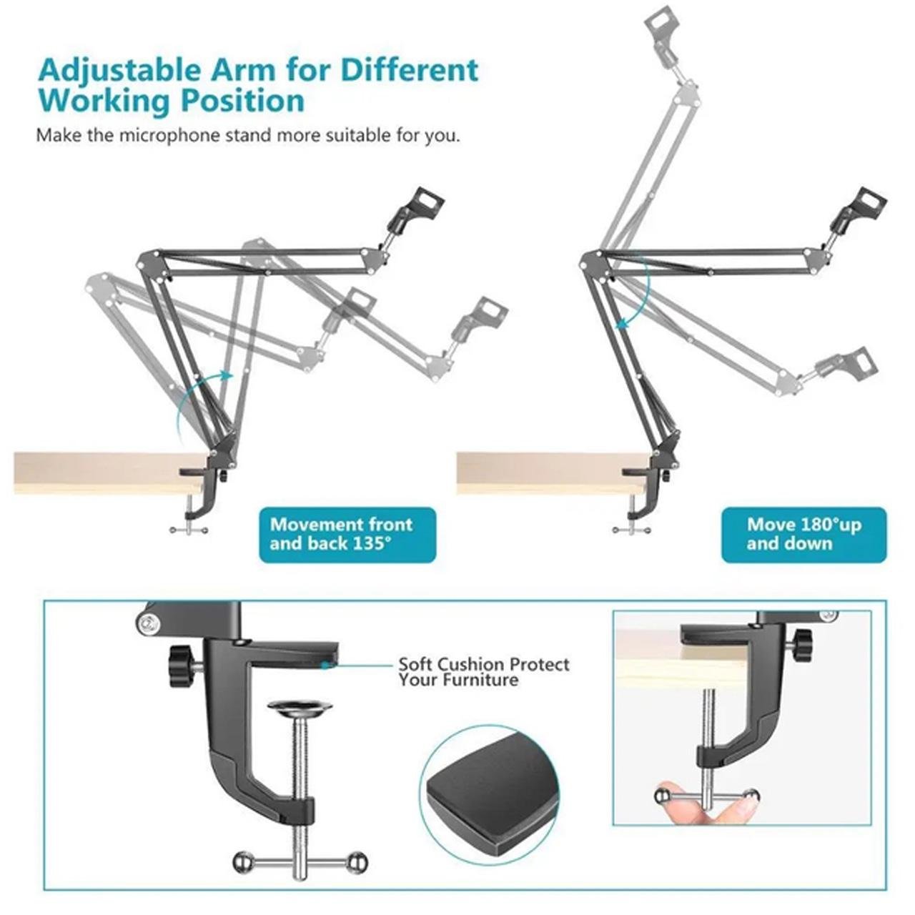 Стойка пантограф для микрофона с поп-фильтром (1801347) - фото 4 Стойка пантограф для микрофона с поп-фильтром (1801347) - фото 4