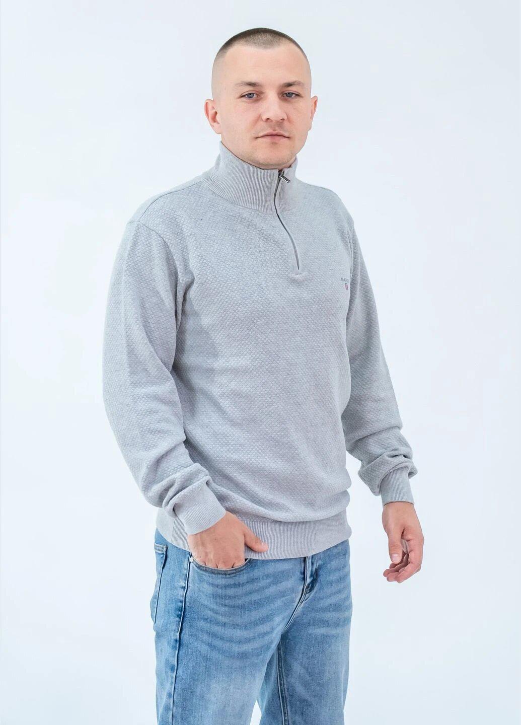 Кофта мужская Gant Men's Classic Cotton Half Zip Sweater E-166 XL Grey