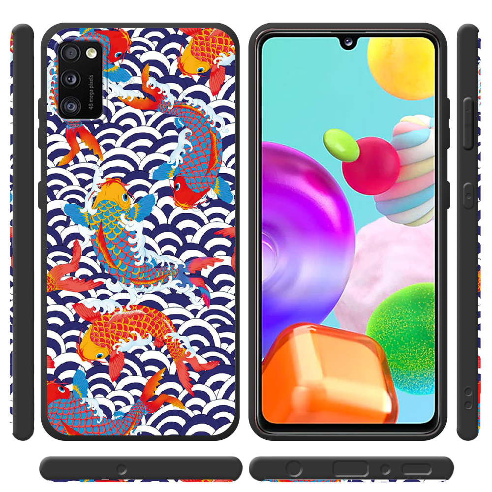 Чехол BoxFace Samsung A415 Galaxy A41 Koi Fish Черный силикон (39755-up2477-42020) - фото 2