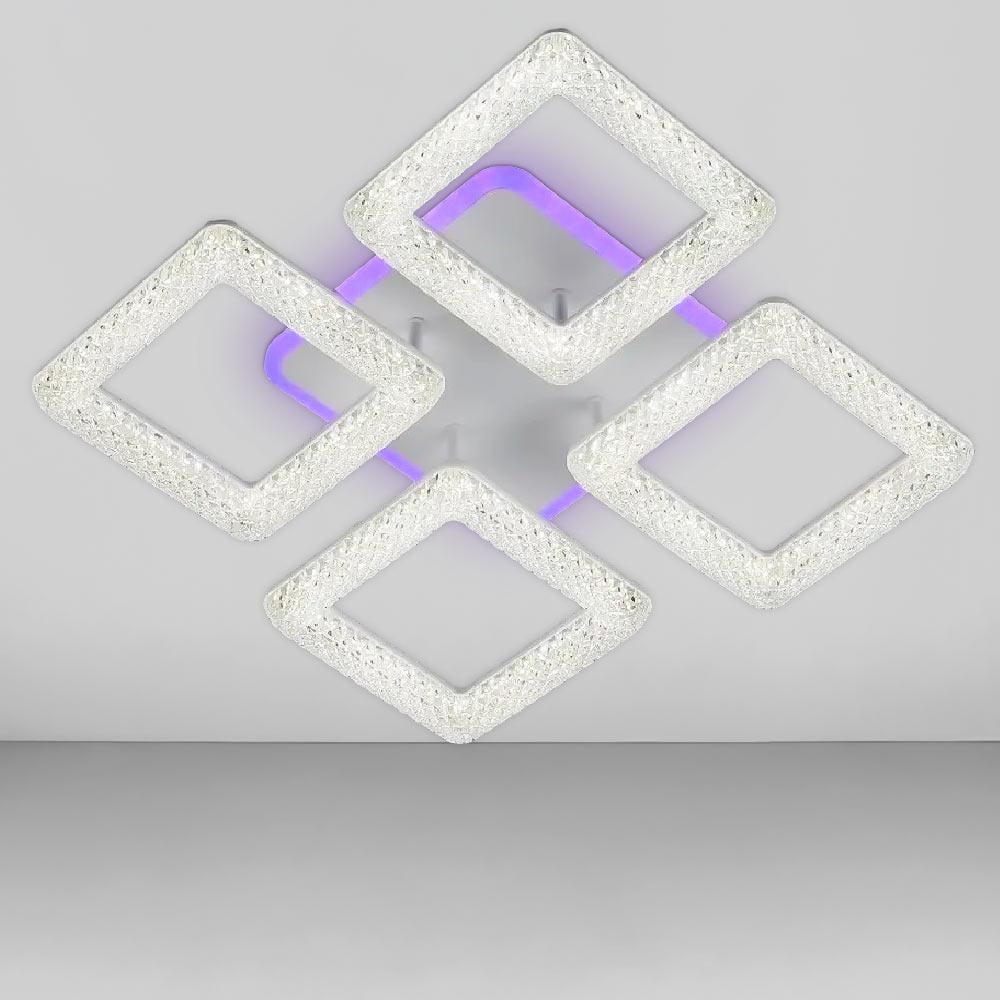 Люстра стельова світлодіодна Light House SC-19168/4C WH/PK/BU/PL 64W/18W 2,4G 450х450х100 мм Білий