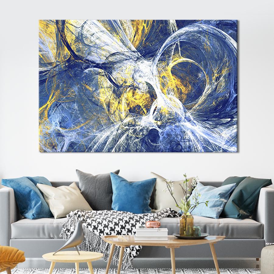 Настінний декор картина на холсті для інтер’єру Анотація космічний хаос 120x80 см (38-1)