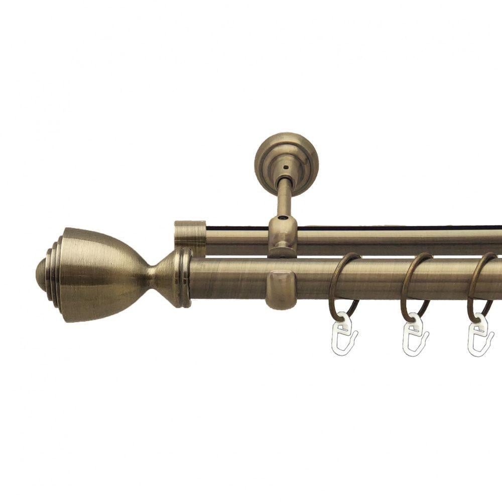 Карниз для штор Orvit Палацио двухрядный гладкий 240 см Антик (7524118)