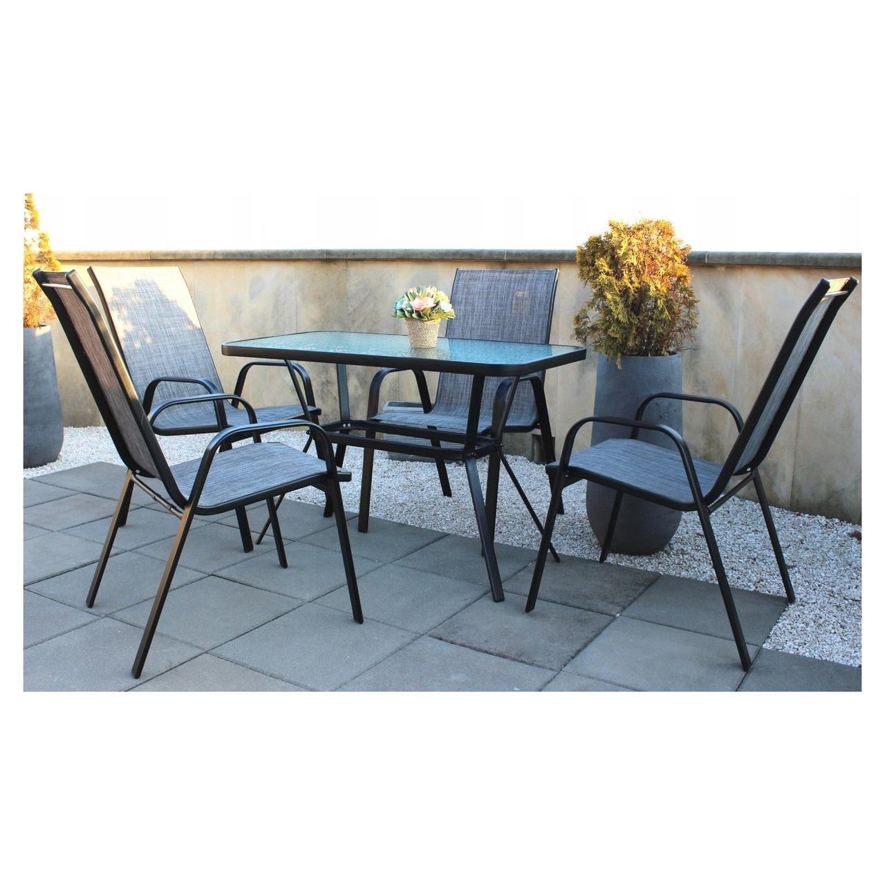 Стол садовый GardenLine 110x60x70 см Black - фото 4