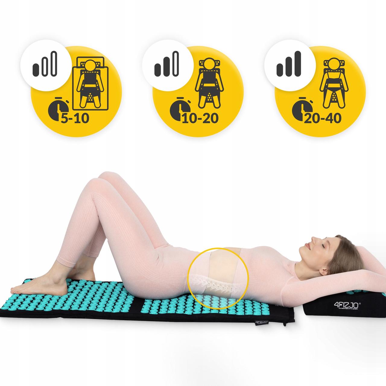 Килимок акупунктурний з подушкою 4fizjo Ergo Mat XL Аплікатор Кузнєцова Black/Blue (P-5907739313874) - фото 5