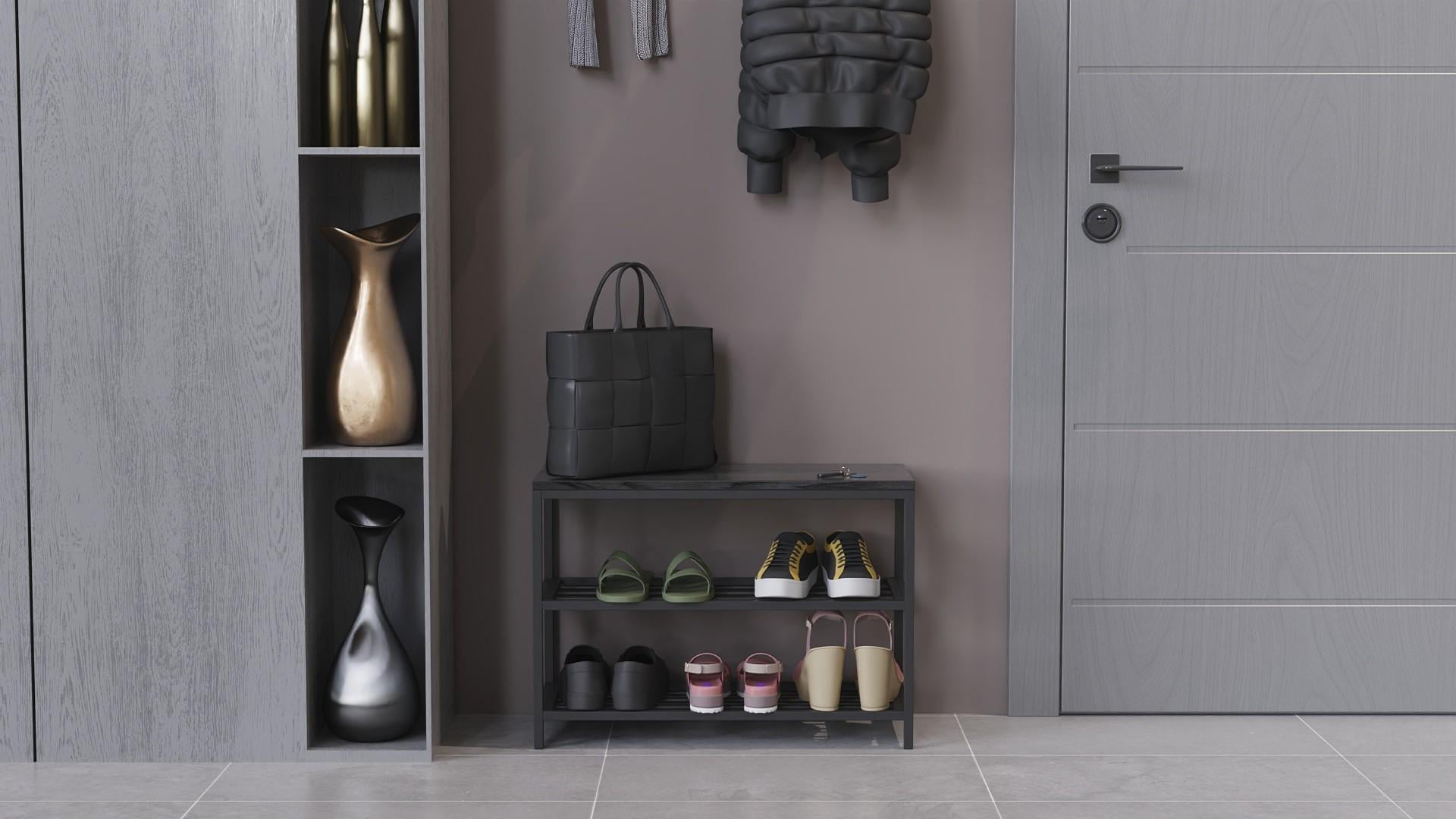 Банкетка універсальна Ferrum-decor Слайм ДСП 16 мм 45x63x26 см Чорний/Сосна Кембра (FRD-104074) - фото 4