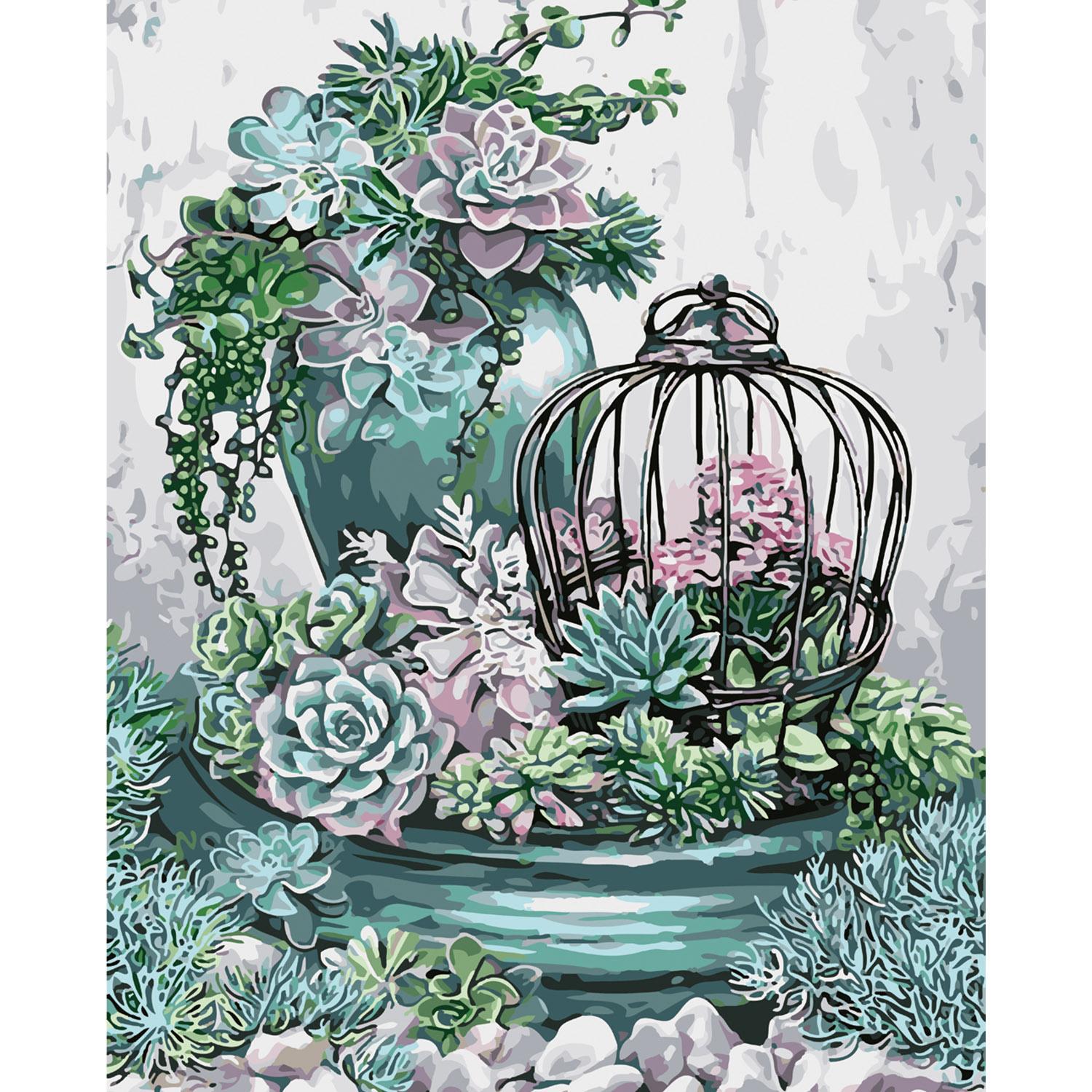 Картина по номерам Strateg Зеленый натюрморт 40х50 см (SY6042)