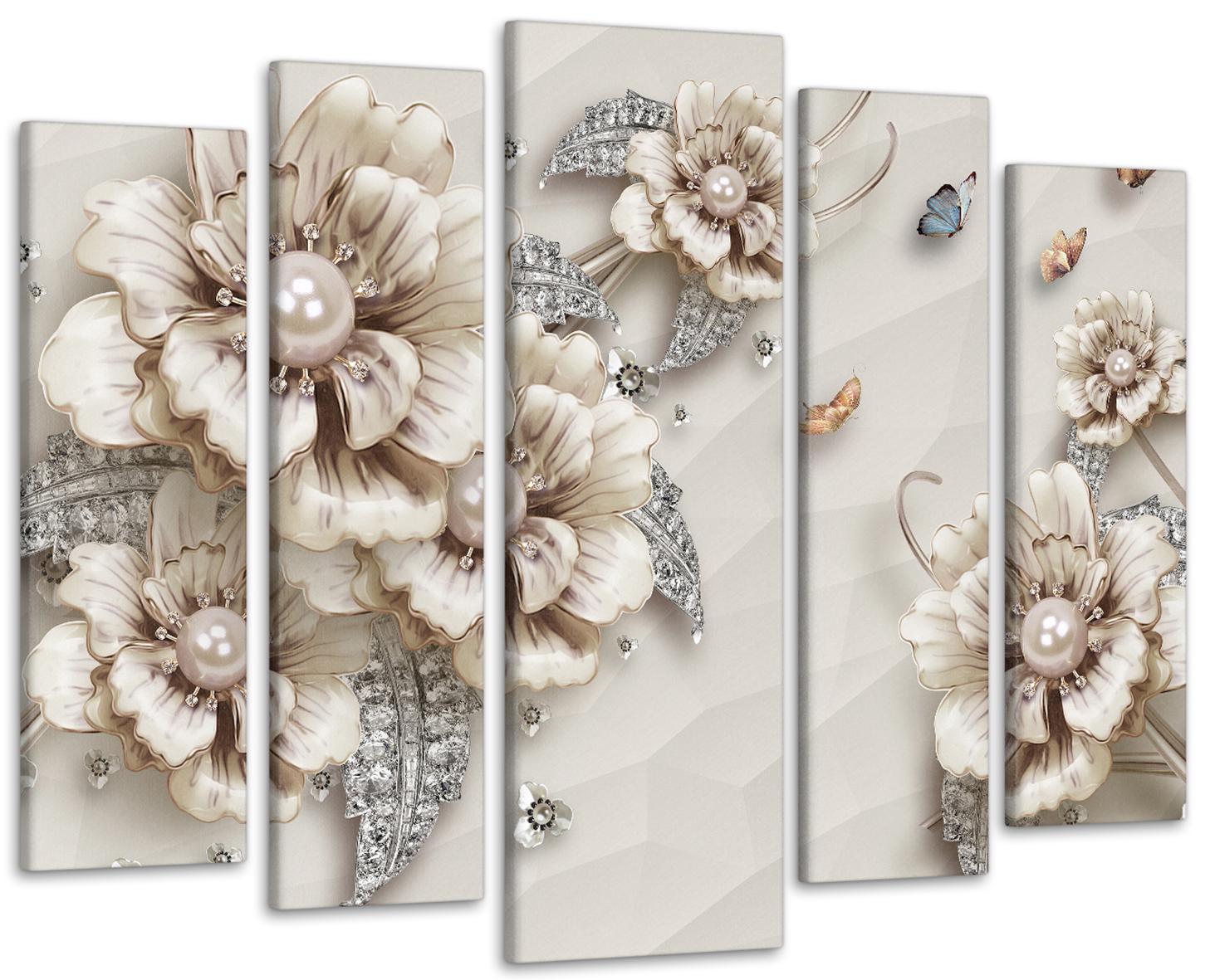 Картина модульна Абстракція Квіти 110х160 см (Art-413_5)