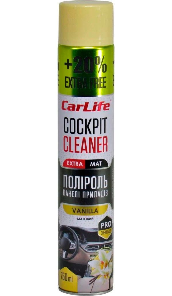 Полироль для пластика CarLife Cockpit Cleaner Extra Mat Vanilla 750 мл (CF770)