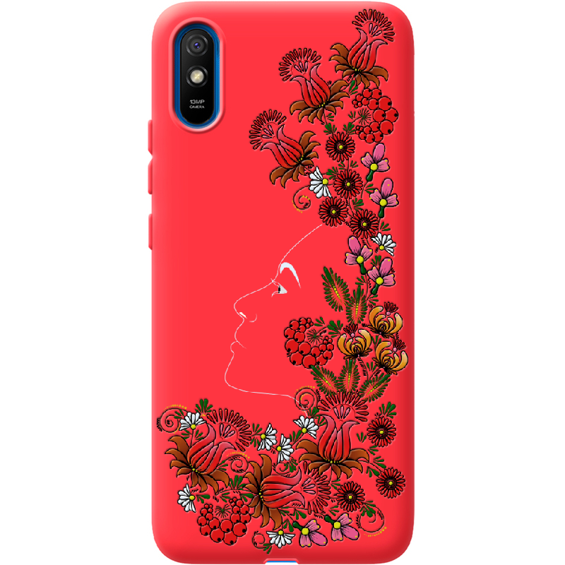 Чехол BoxFace Xiaomi Redmi 9A 3D Ukrainian Muse Красный силикон (40304-bk64-41928)