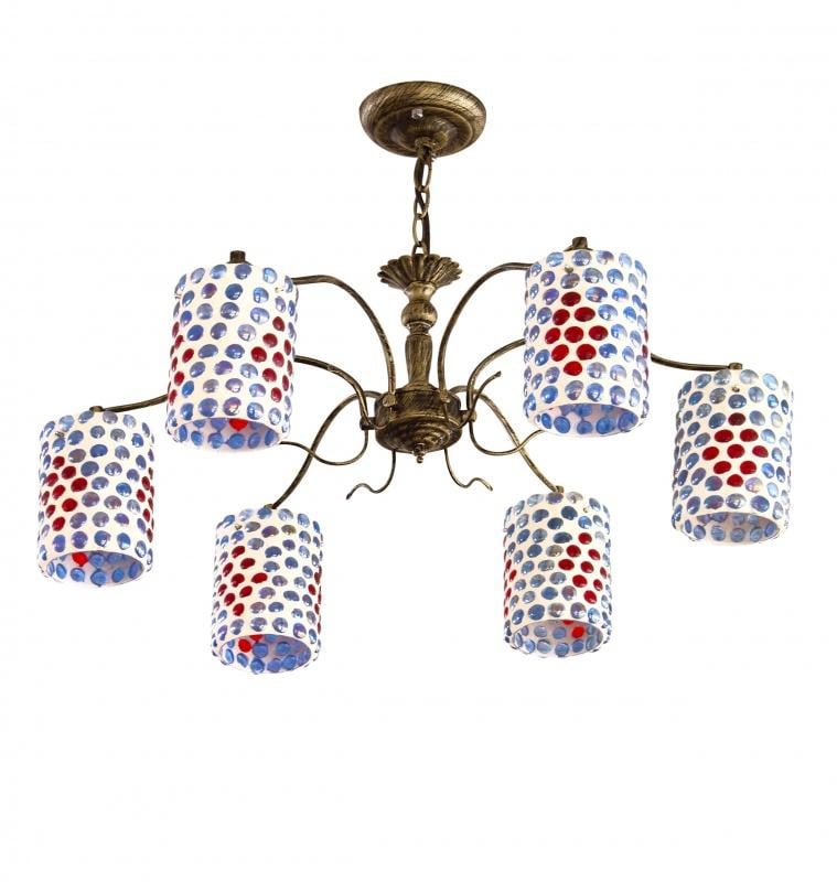 Люстра потолочная Тиффани Brille BR-622S/6 на 6 плафонов