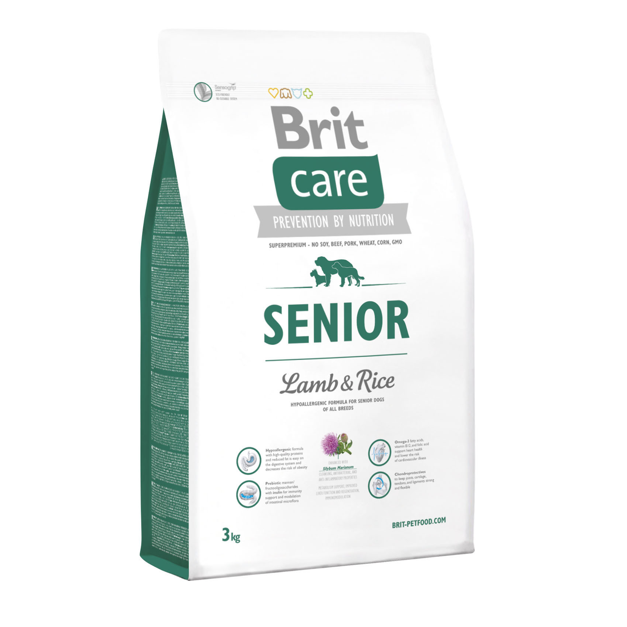 Корм для собак сухой Brit Care Senior Lamb and Rice Гипоаллергенный для пожилых собак 3 кг