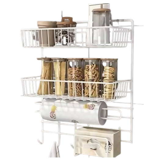 Полиця-органайзер із тримачем Stenson M50256 настінна металева на 3 яруси 30x14x40 см Білий (24868854) Полиця-органайзер із тримачем Stenson M50256 настінна металева на 3 яруси 30x14x40 см Білий (24868854)
