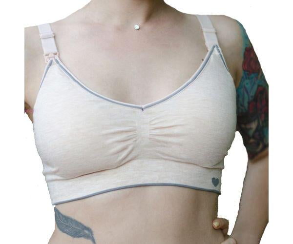 Топ для кормления Qianerzi 238-0 вставной поролон 74% хлопок 20% полиэстер 6% эластан ХL Бежевый