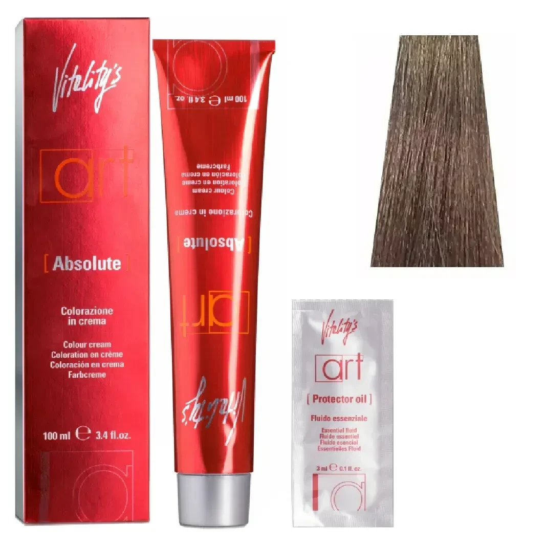 Крем-краска для волос с масляным коктейлем Vitality’s Art Absolute Hair Color Cream 8/11 Глубокий светлый пепельный блондин 100 мл