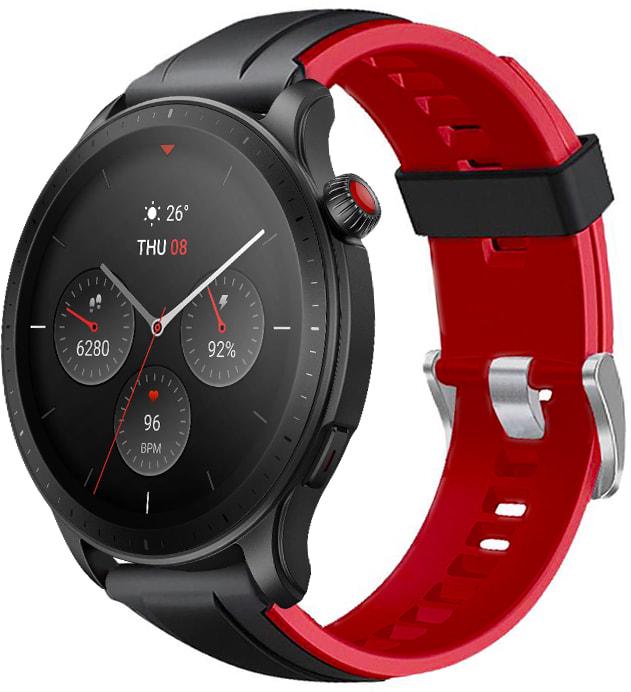 Ремешок Coholl для Amazfit GTR 4 22 мм Black/Red (31094-44) Ремешок Coholl для Amazfit GTR 4 22 мм Black/Red (31094-44)