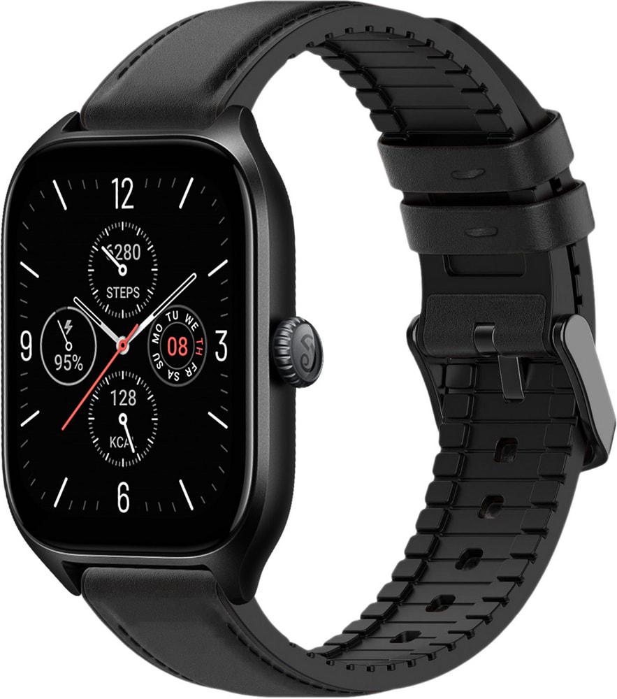 Ремешок кожаный Tamyx для Amazfit GTS 4/Mini Black (31608-2B)