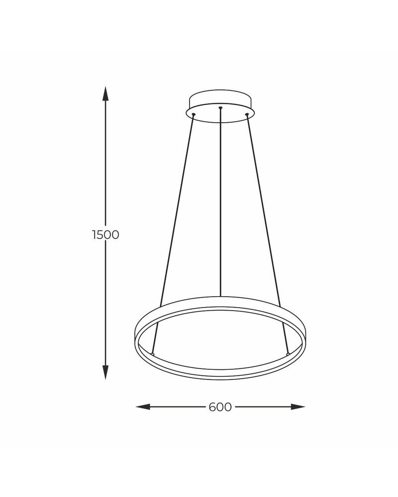 Люстра Zuma Line 2023201-BK60 Breno Led 1x28W 3000K/4000K/6000K 1400Lm IP20 Bl (14303861) - фото 2