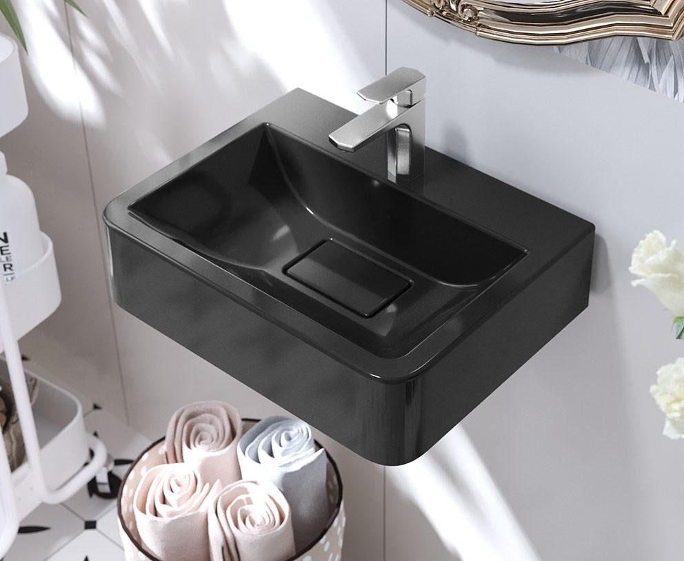 Умивальник підвісний Status Asti 45 см Black (736) - фото 5