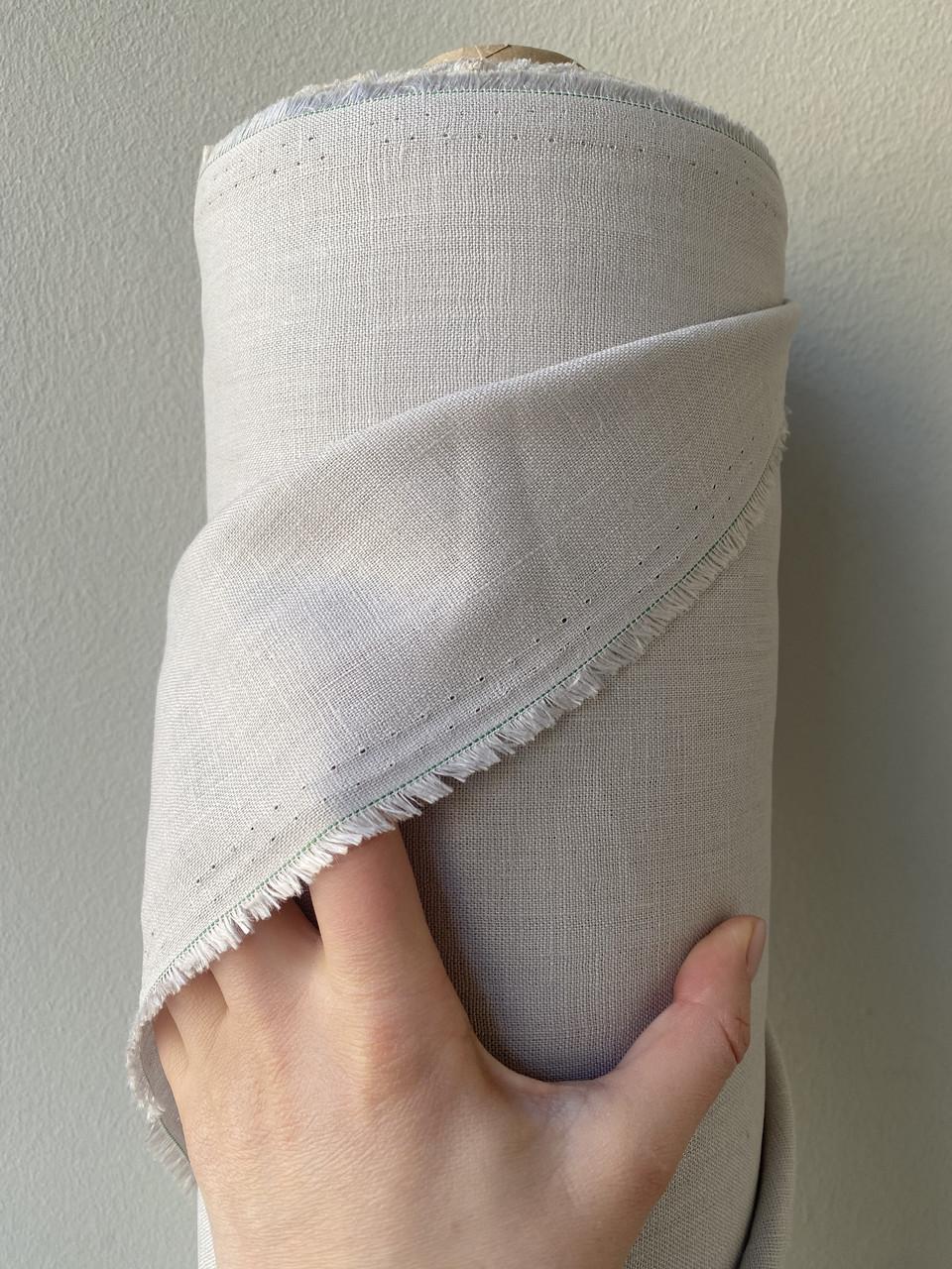 Ткань костюмная LINEN PLUS 100% лен 143 см 530 Светло-серый - фото 2