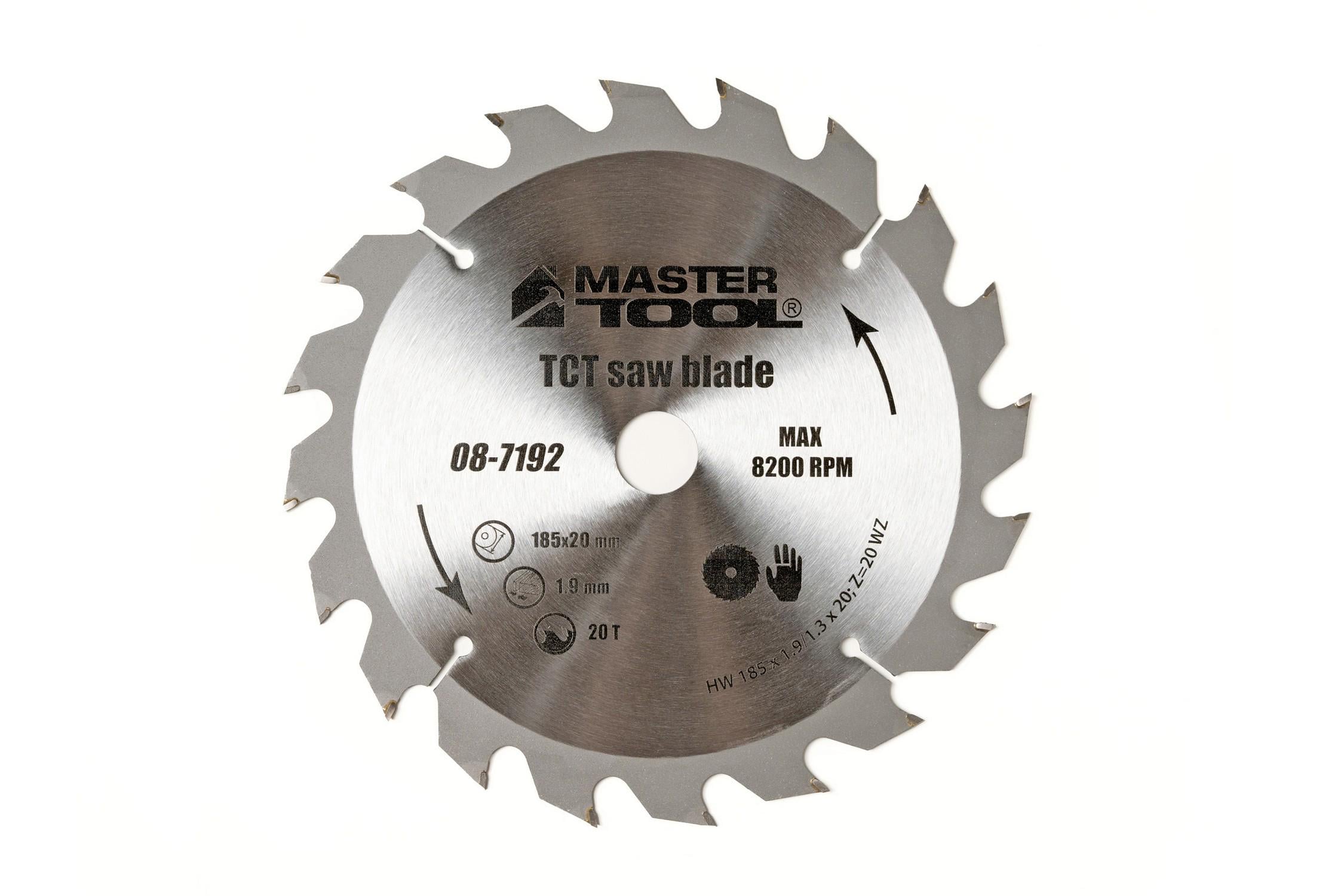 Диск пильний для дерева MASTERTOOL з твердосплавними напайками 185x20x20T адаптер 20-16 (08-7192)