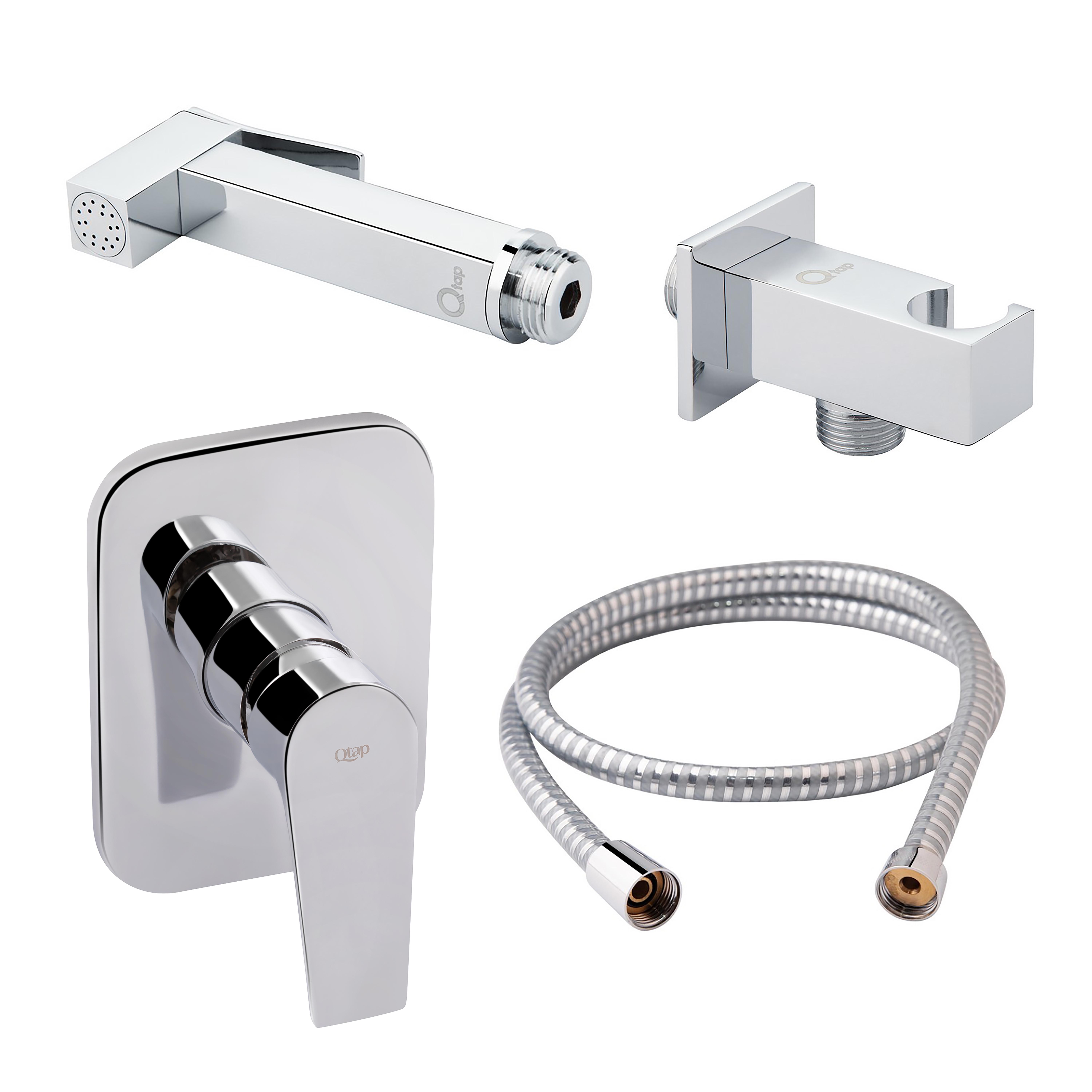 Набор для гигиенического душа Qtap Stenava QTST6045102CSET со смесителем