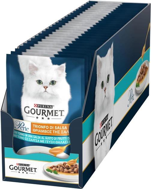 Корм вологий Gourmet Perle Gravy Delight Міні філе в соусі з тунцем 26х85 г - фото 2