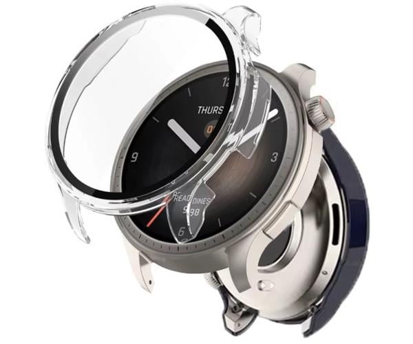 Чехол с защитным стеклом Protective Cover with Glass для OnePlus Watch 3/OPPO Watch X2 Прозрачный