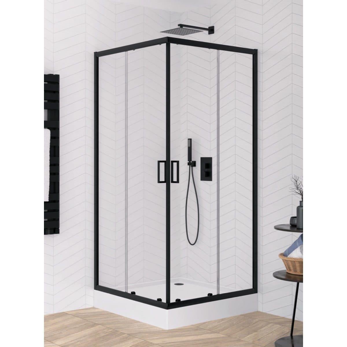 Душевая кабина New Trendy 201x90x90 стекло 5 мм с поддоном Черный (NSV-ZS-0012)