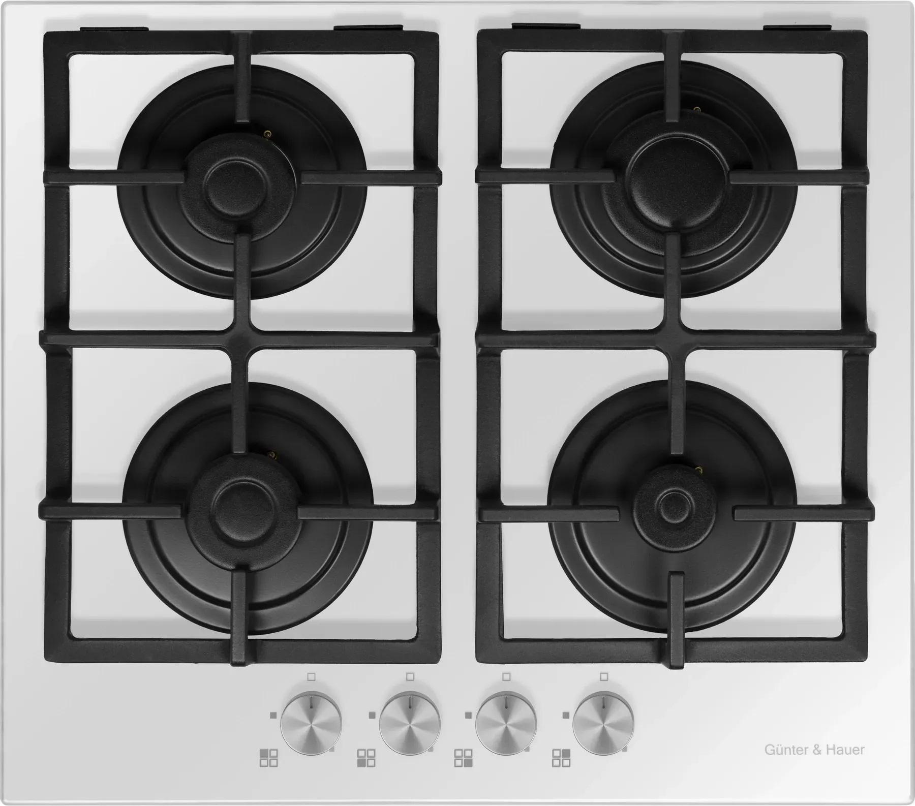 Газовая поверхность из закаленного стекла Gunter&Hauer GL 64 W надежная - фото 4 Газовая поверхность из закаленного стекла Gunter&Hauer GL 64 W надежная - фото 4