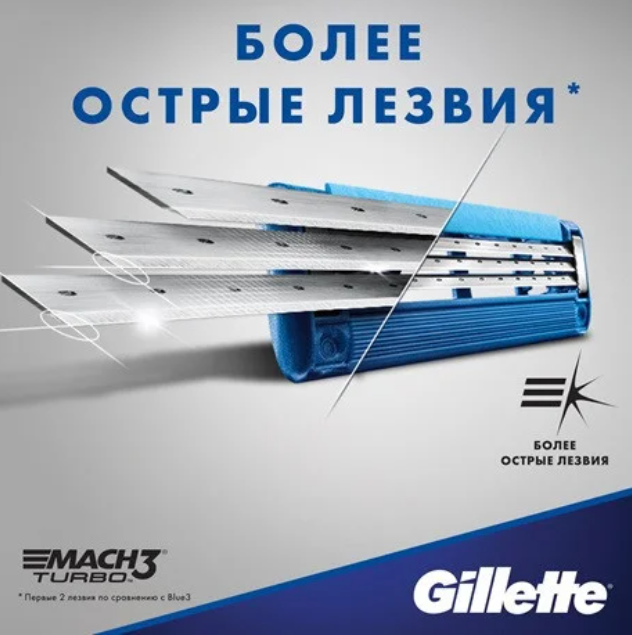 Картриджі касети GILLETTE Mach 3 Turbo 8 шт. (567711) - фото 3