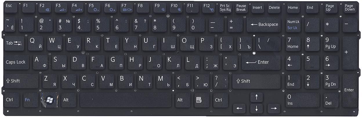 Клавиатура для ноутбука Sony Vaio VPCEB4L1EBQ матовая (148792821)