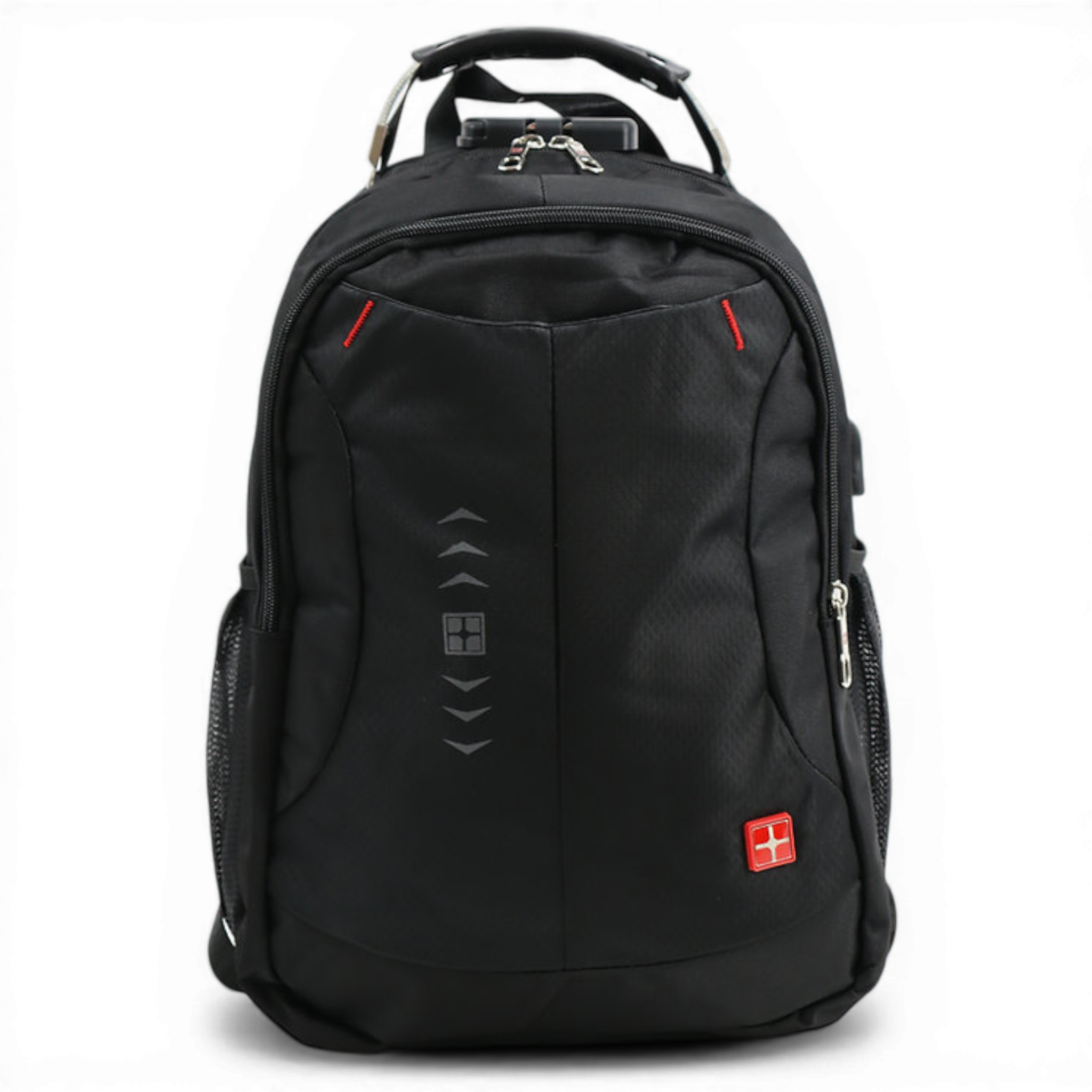 Рюкзак чоловічий Swisswin 8606 Black USB і кодовим замком ( 12576)