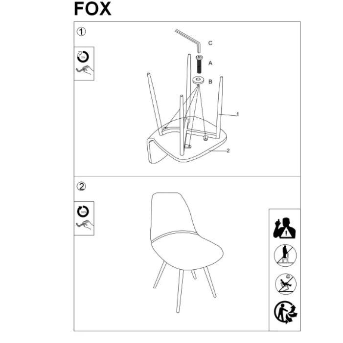 Стілець велюровий на чорних ніжках Fox Velvet Pожевий (FV62) - фото 4