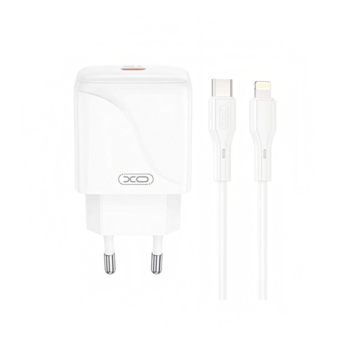 Зарядний пристрій мережевий Xo L141 Single USB-C 20 W/Lightning кабель Білий Зарядний пристрій мережевий Xo L141 Single USB-C 20 W/Lightning кабель Білий