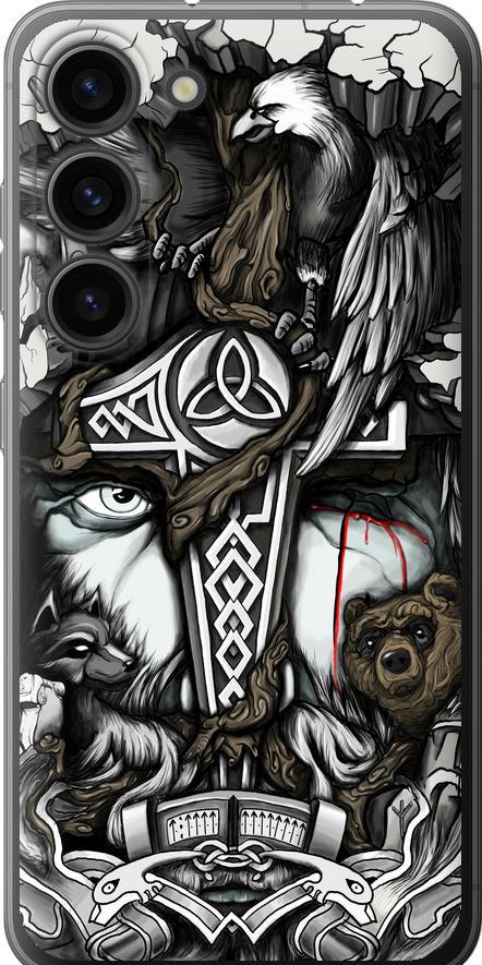 Чехол на Samsung Galaxy S23 Тату Викинг (4098u-2907-42517)