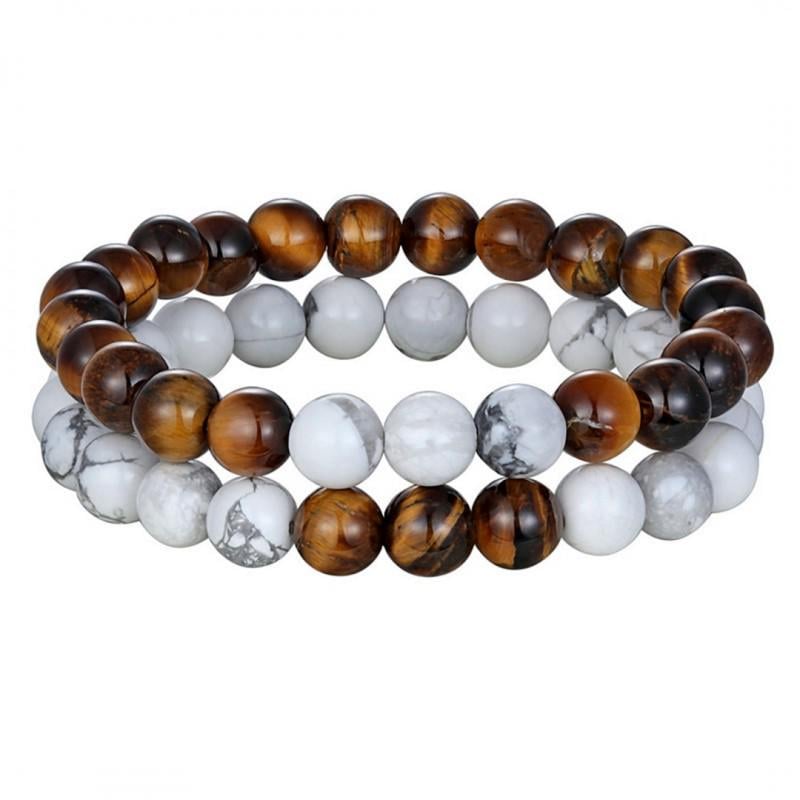 Браслети парні з кахолонгу та тигрового ока р. 22 (70041)