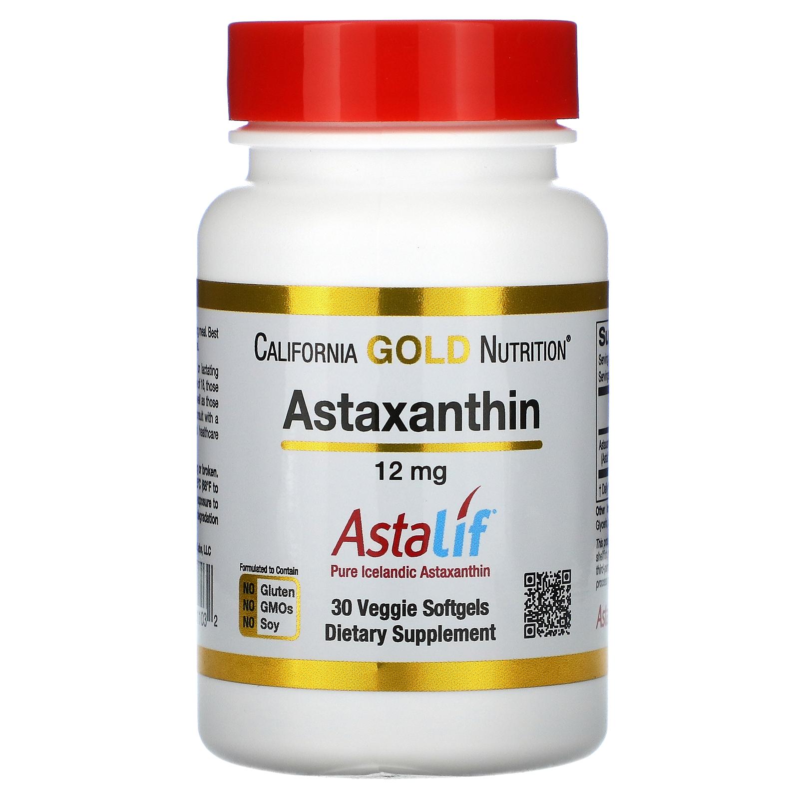 Астаксантин AstaLif Pure Icelandic 12 mg 30 Veggie Softgels