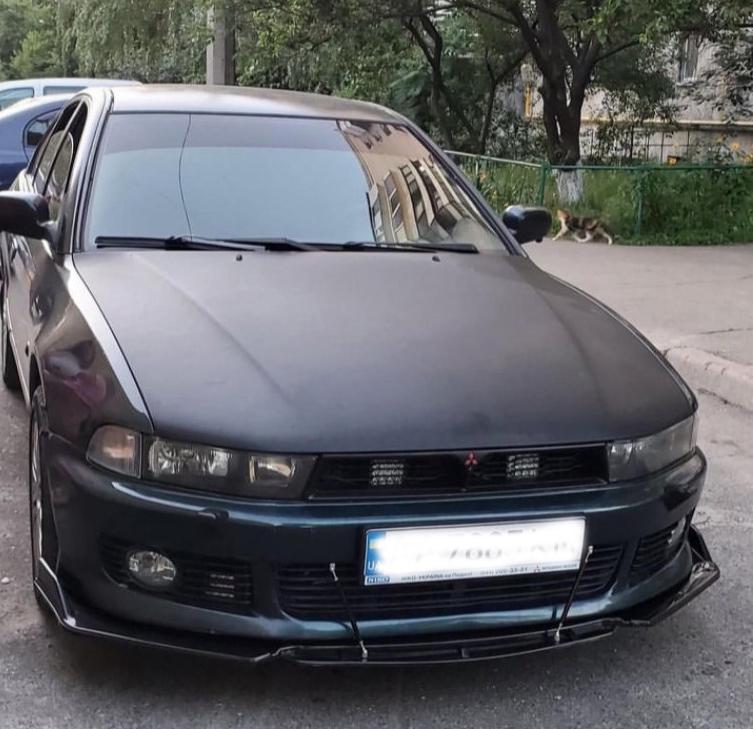 Губа передня на бампер Mitsubishi Galant спліттер Чорний (14307033) - фото 8