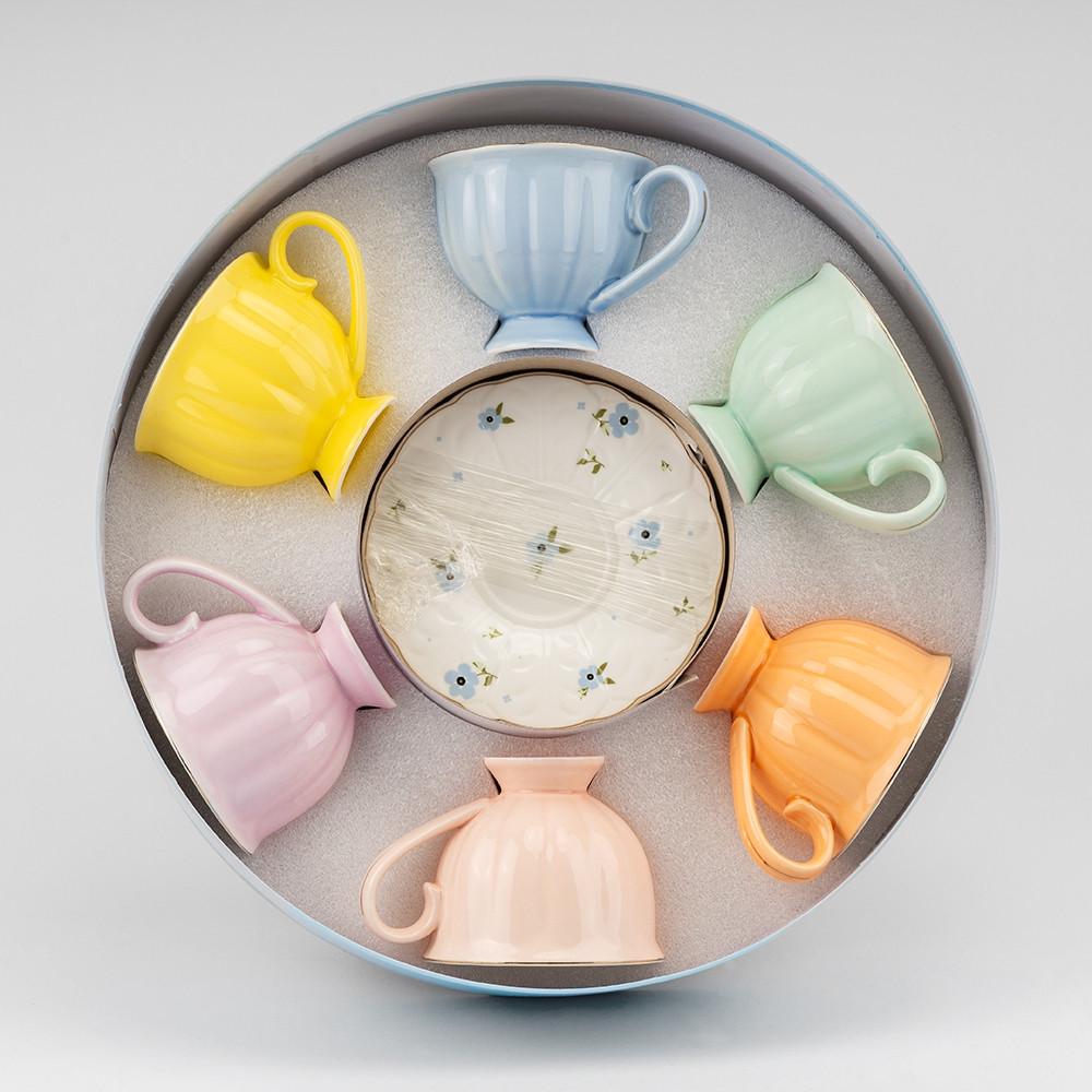 Сервіз для чаю та кави Акварельна ніжність на 6 персон 230 мл Різнокольоровий Сервіз для чаю та кави Акварельна ніжність на 6 персон 230 мл Різнокольоровий